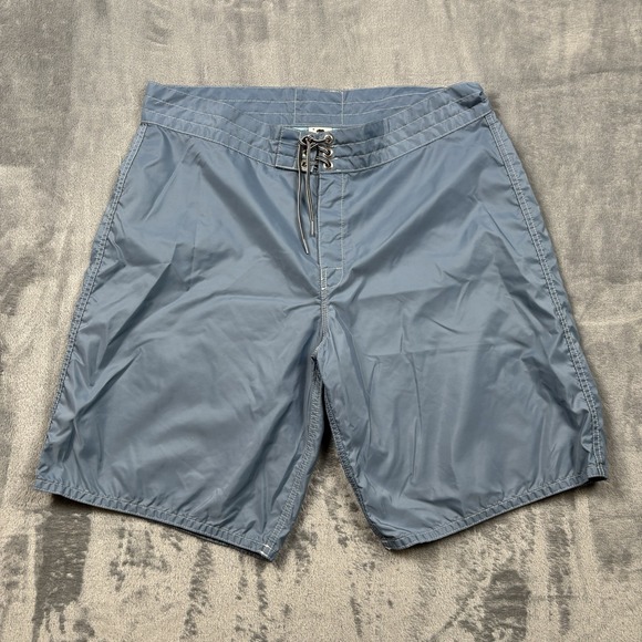 Birdwell Beach Britches Shorts Mens 37 Blue Swim Beach Board Shorts Made in USA - Picture 2 of 8